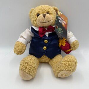 Reeko Christmas Bear Plush 11" Stuffed Animal with Shirt Tie Vest Holiday Gift
